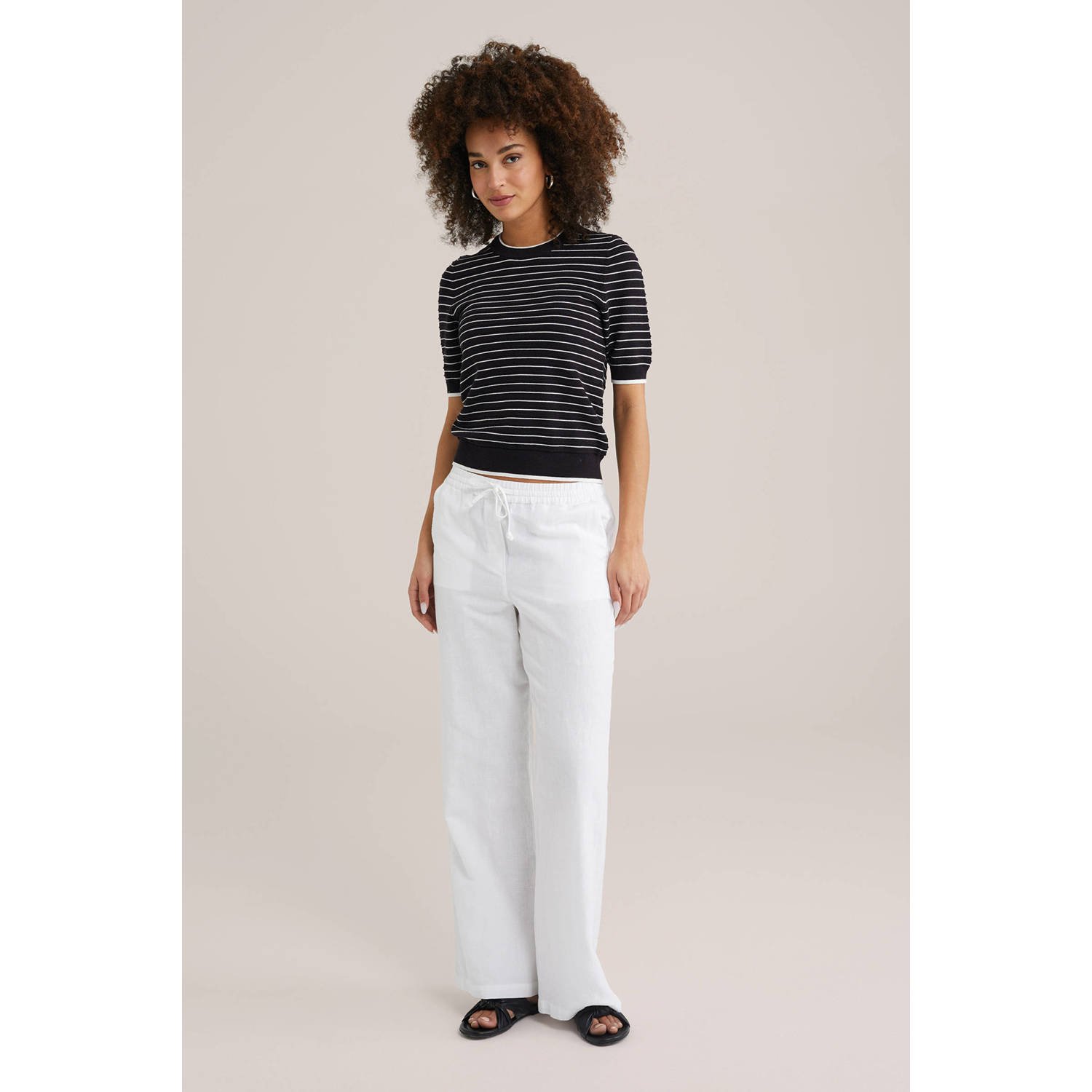 WE Fashion trui zwart fijn gebreid