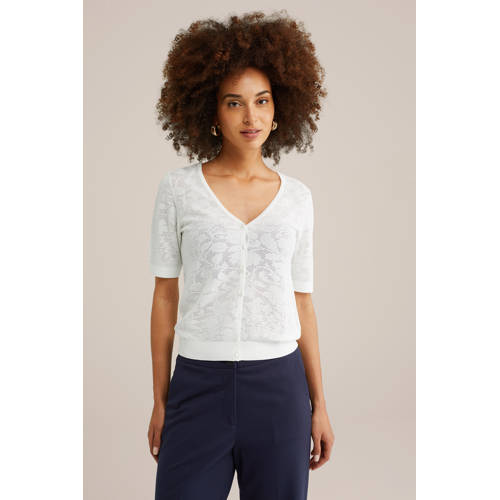 WE Fashion gebreid vest wit afbeelding