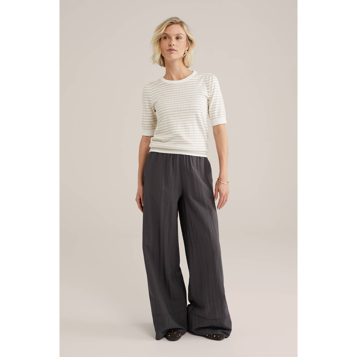 WE Fashion gebreide trui beige