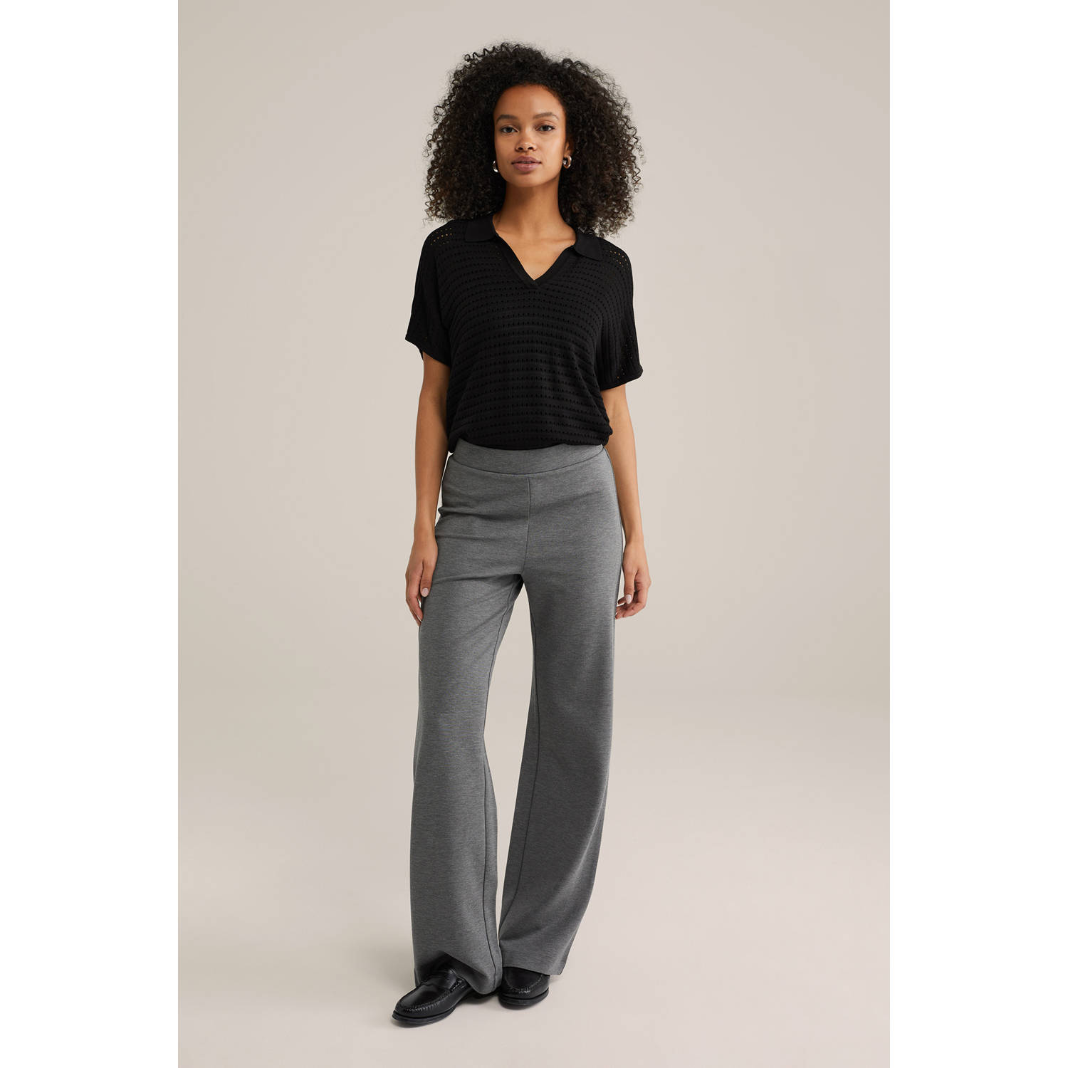 WE Fashion trui zwart gebreid