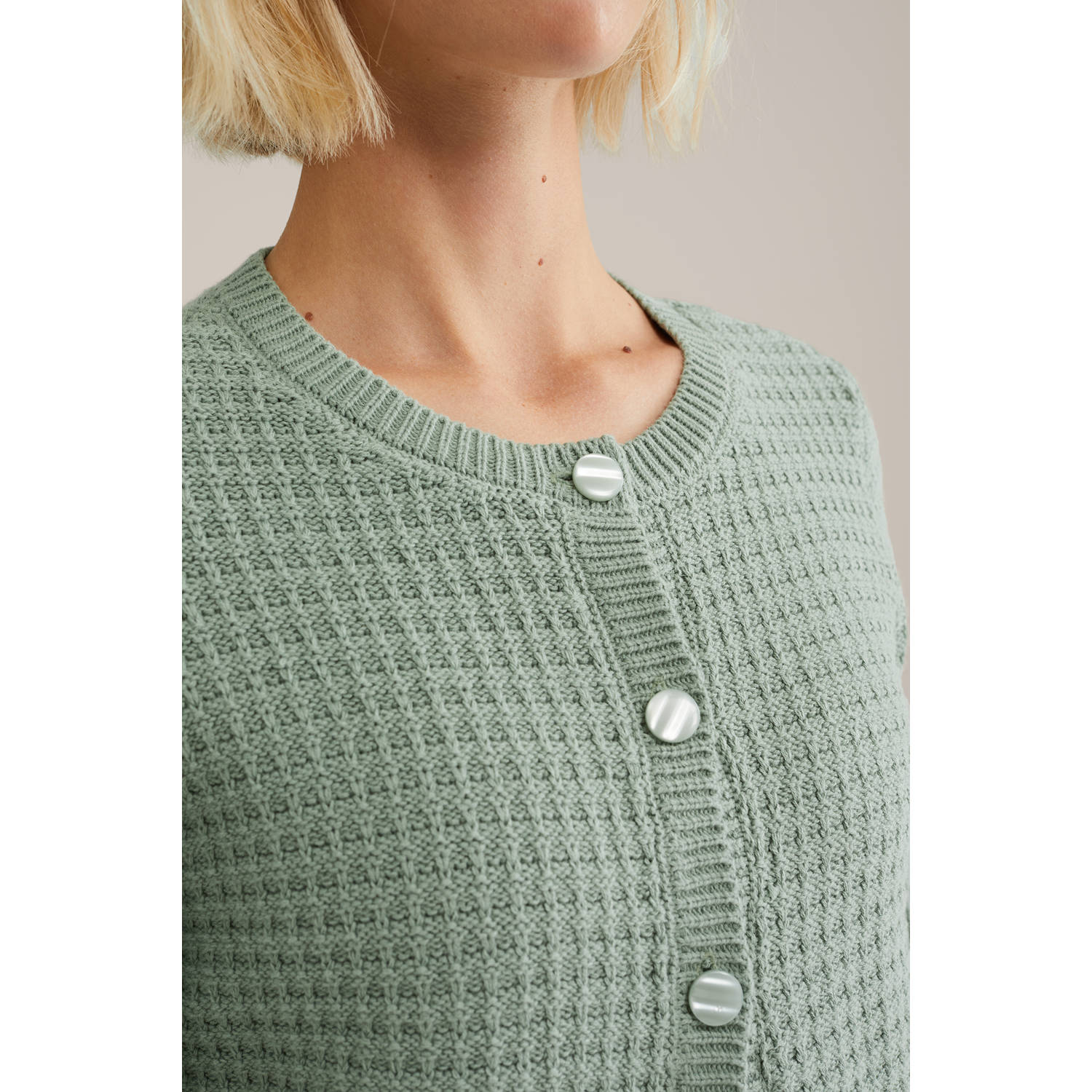 WE Fashion gebreid vest groen
