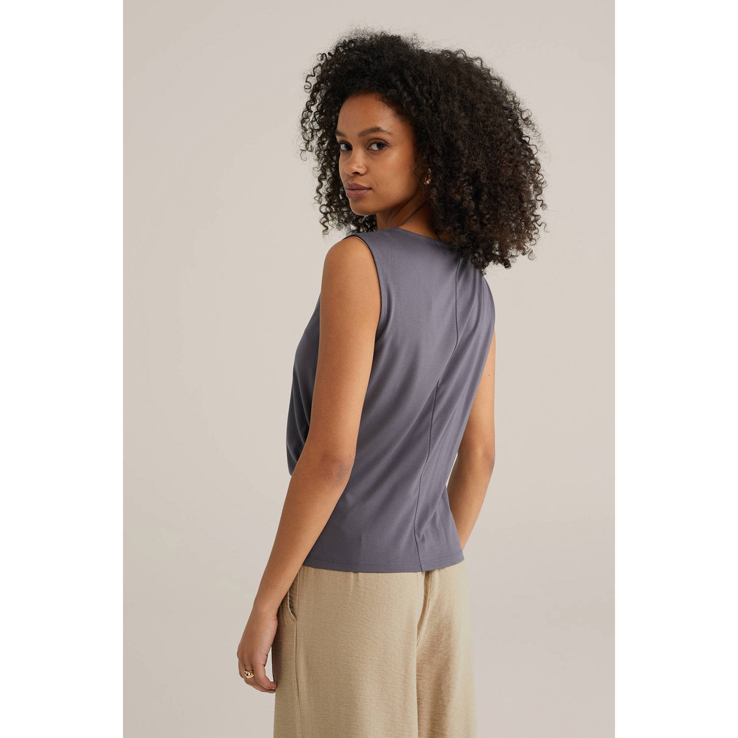 WE Fashion mouwloze top grijs