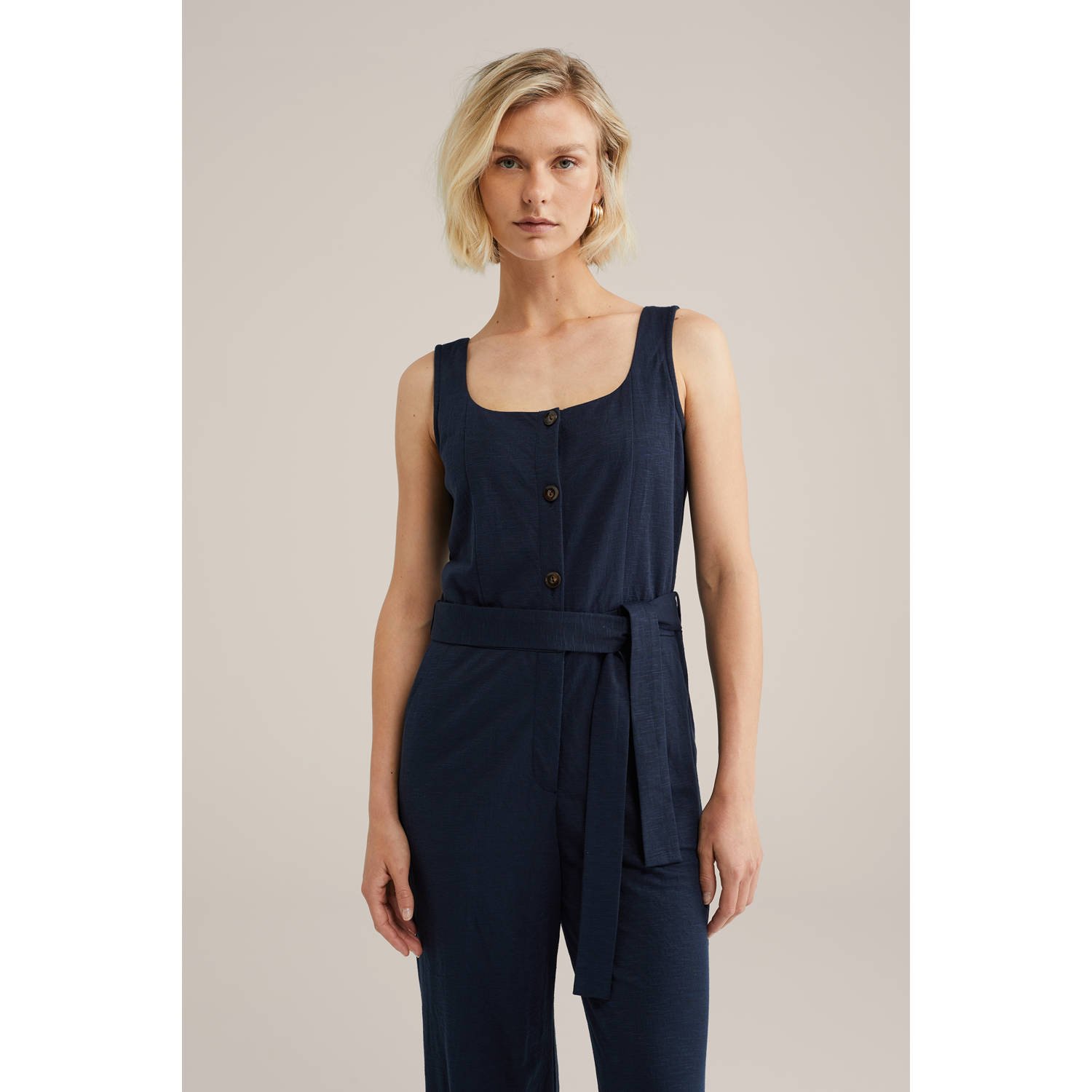 WE Fashion jumpsuit donkerblauw