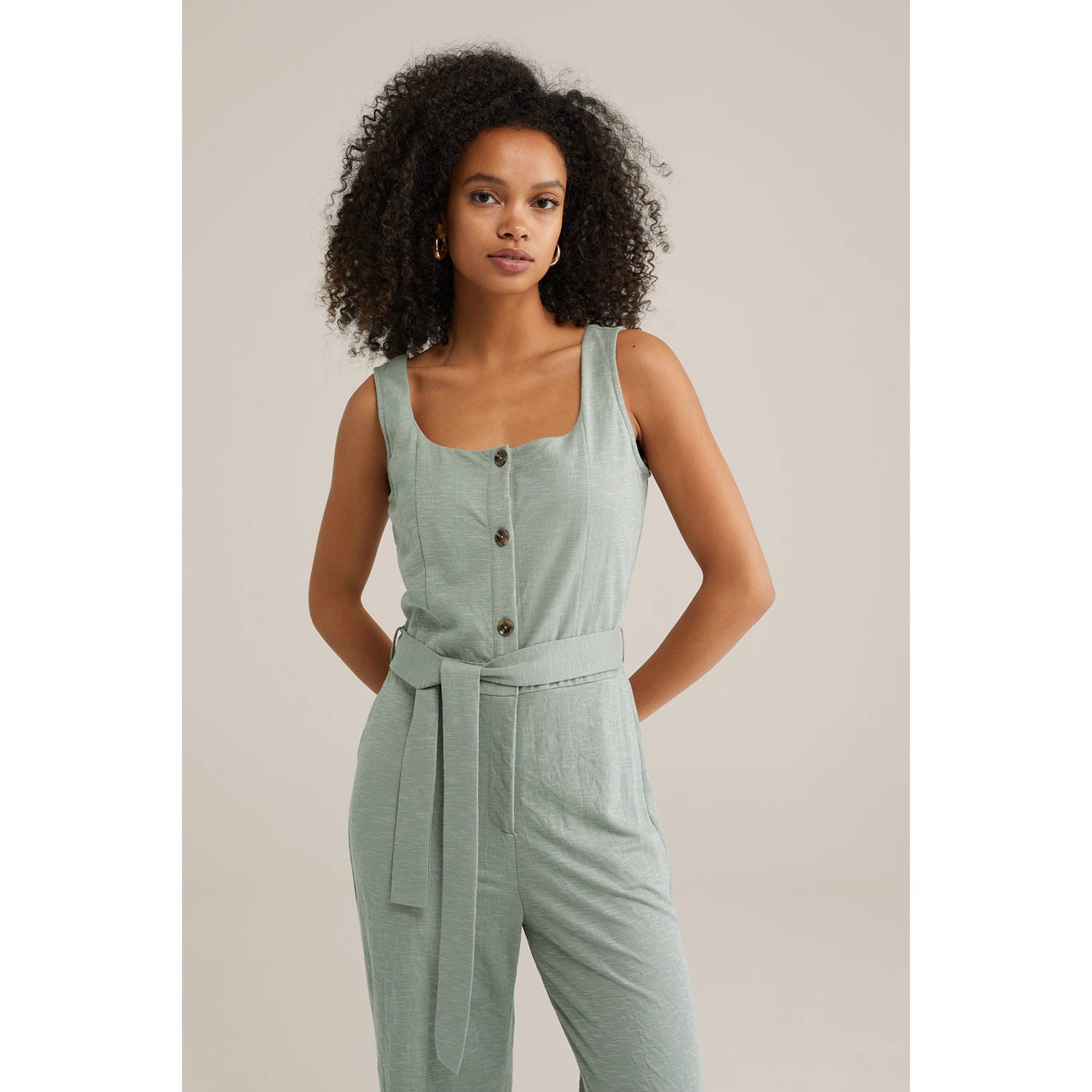 WE Fashion lichtgroen jumpsuit