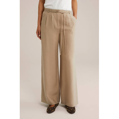 WE Fashion regular waist broek beige afbeelding