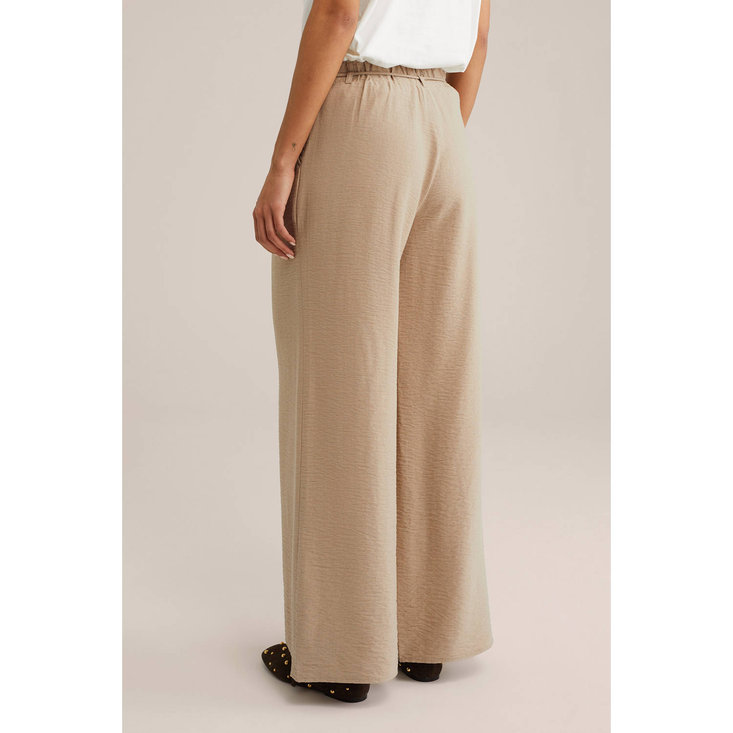 WE Fashion regular waist broek beige