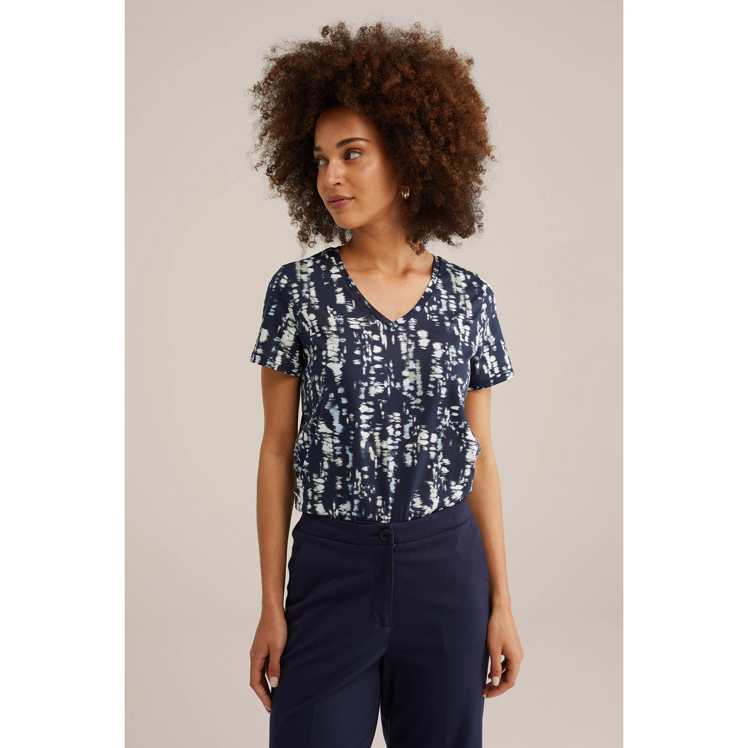 WE Fashion top donkerblauw