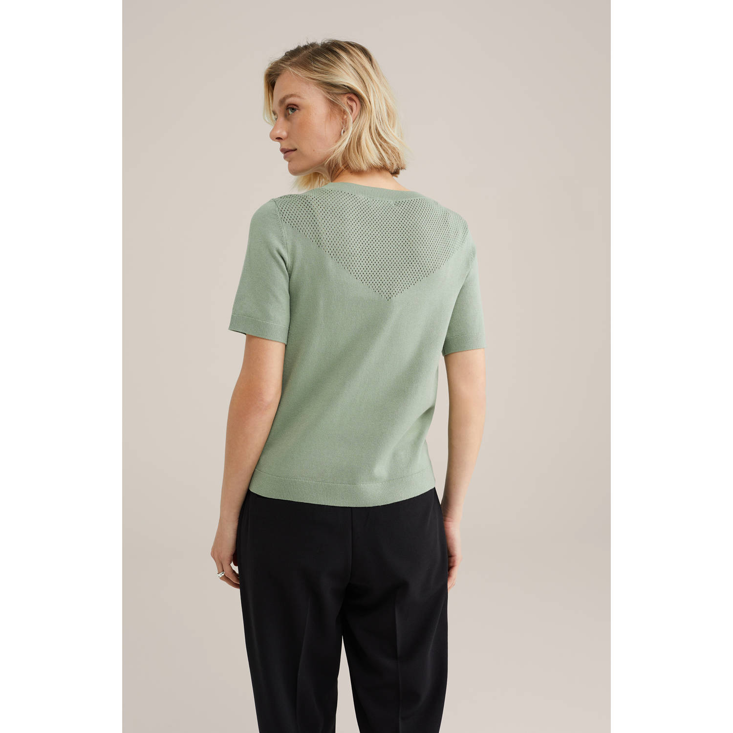 WE Fashion top lichtgroen fijn gebreid