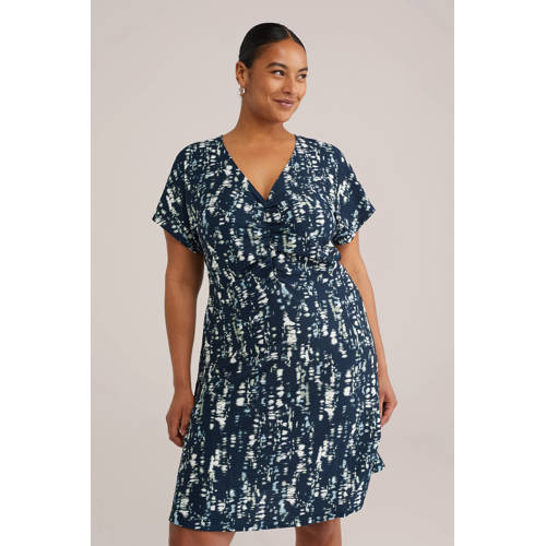 WE Fashion Curve jurk donkerblauw afbeelding