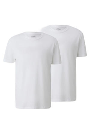 regular T-shirt wit - (set van 2)