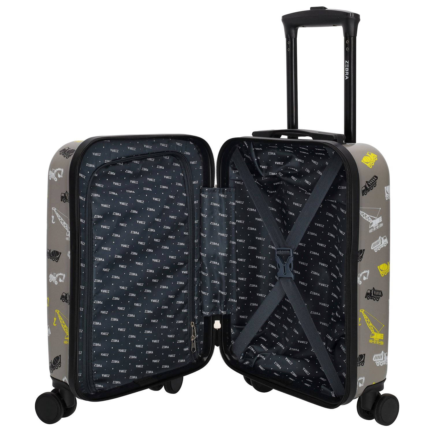 Zebra Trends trolley met all-over print grijs