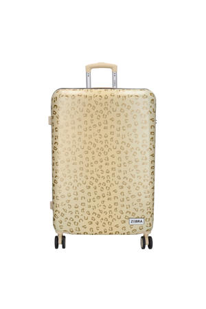  trolley Animal 76 cm. met panterprint goudkleurig