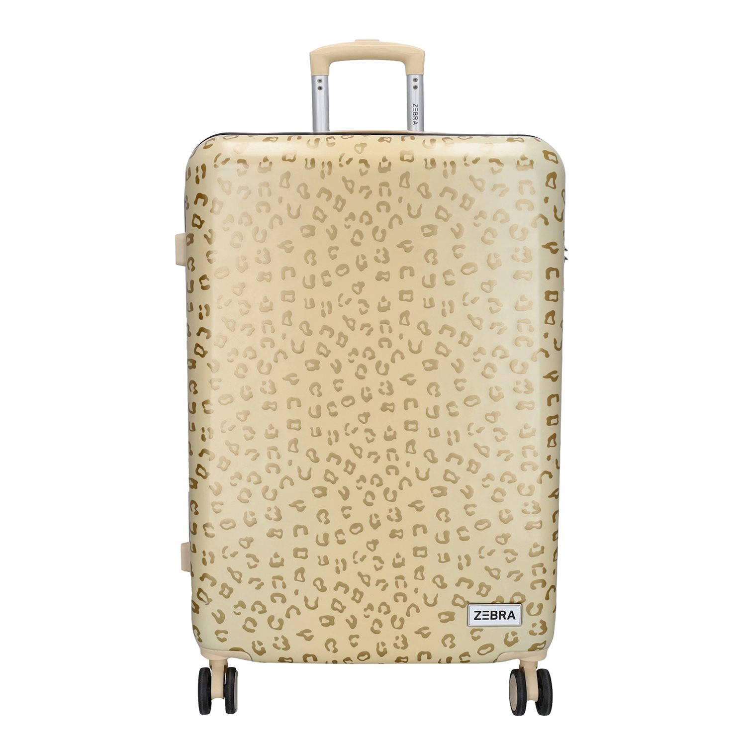 Zebra Trends trolley Animal 76 cm. met panterprint goudkleurig