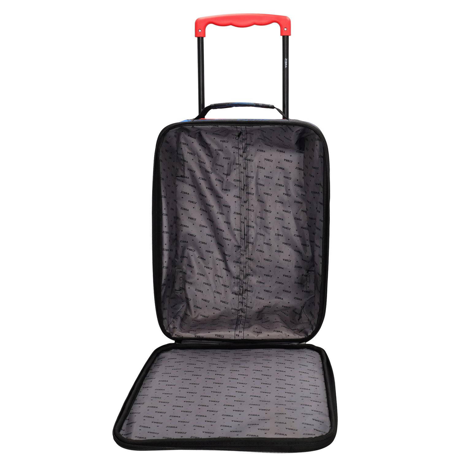 Zebra Trends trolley met print 40 cm. zwart blauw