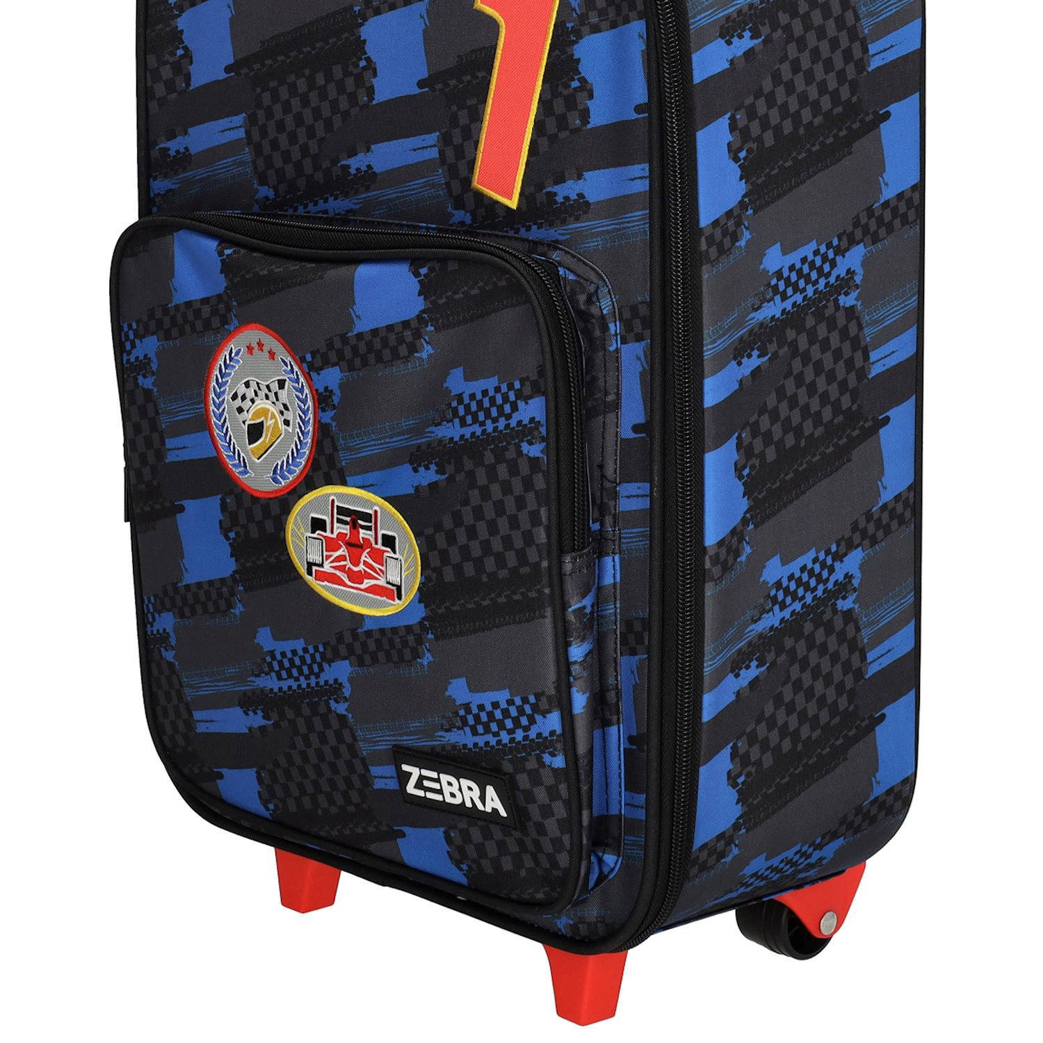 Zebra Trends trolley met print 40 cm. zwart blauw