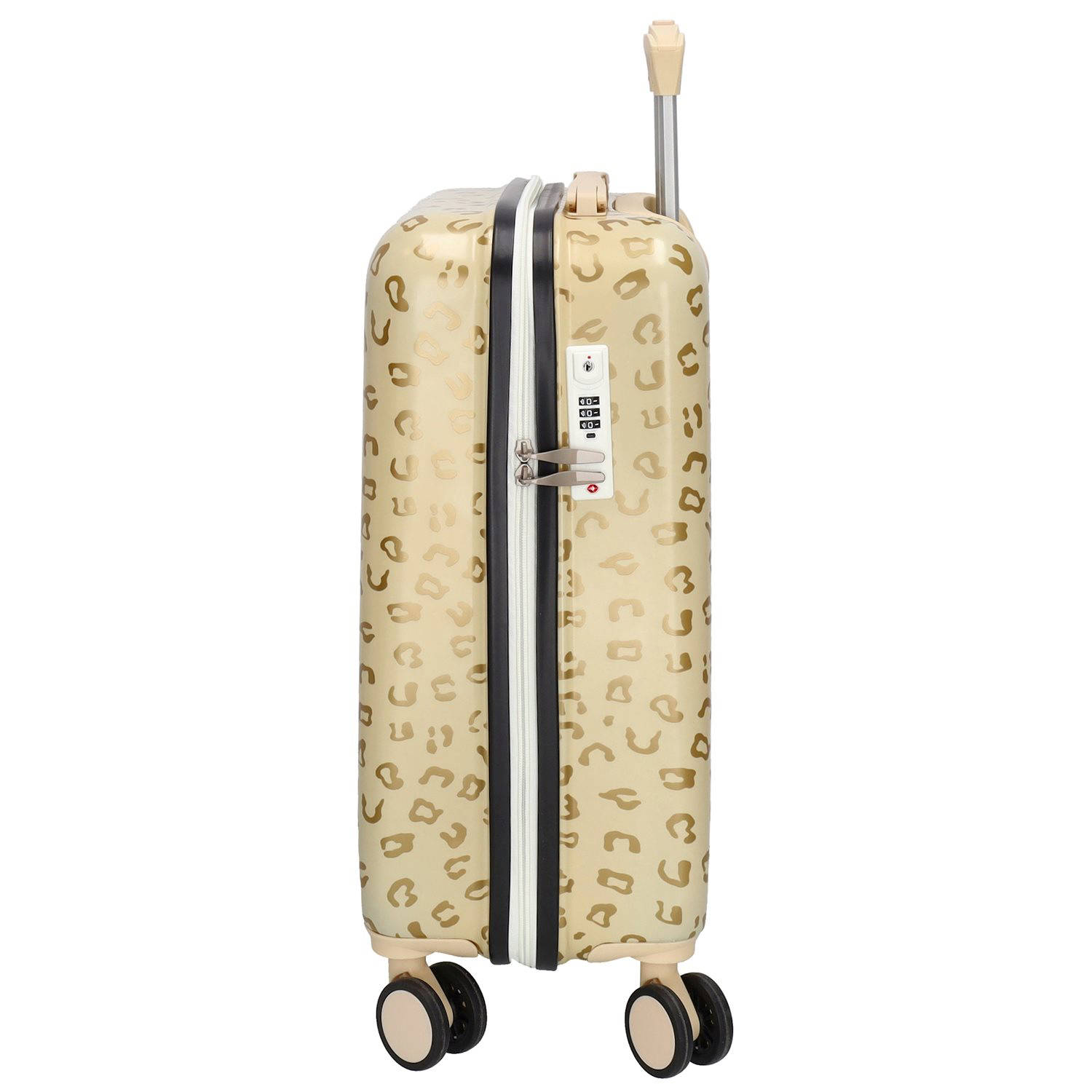 Zebra Trends trolley Animal 55 cm. met panterprint goudkleurig