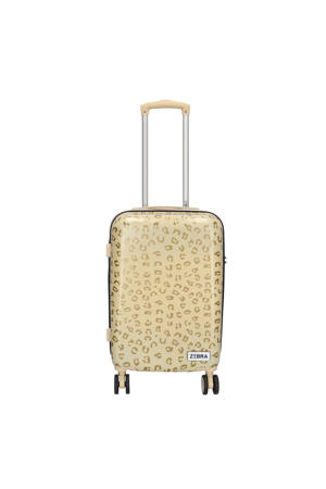  trolley Animal 55 cm. met panterprint goudkleurig