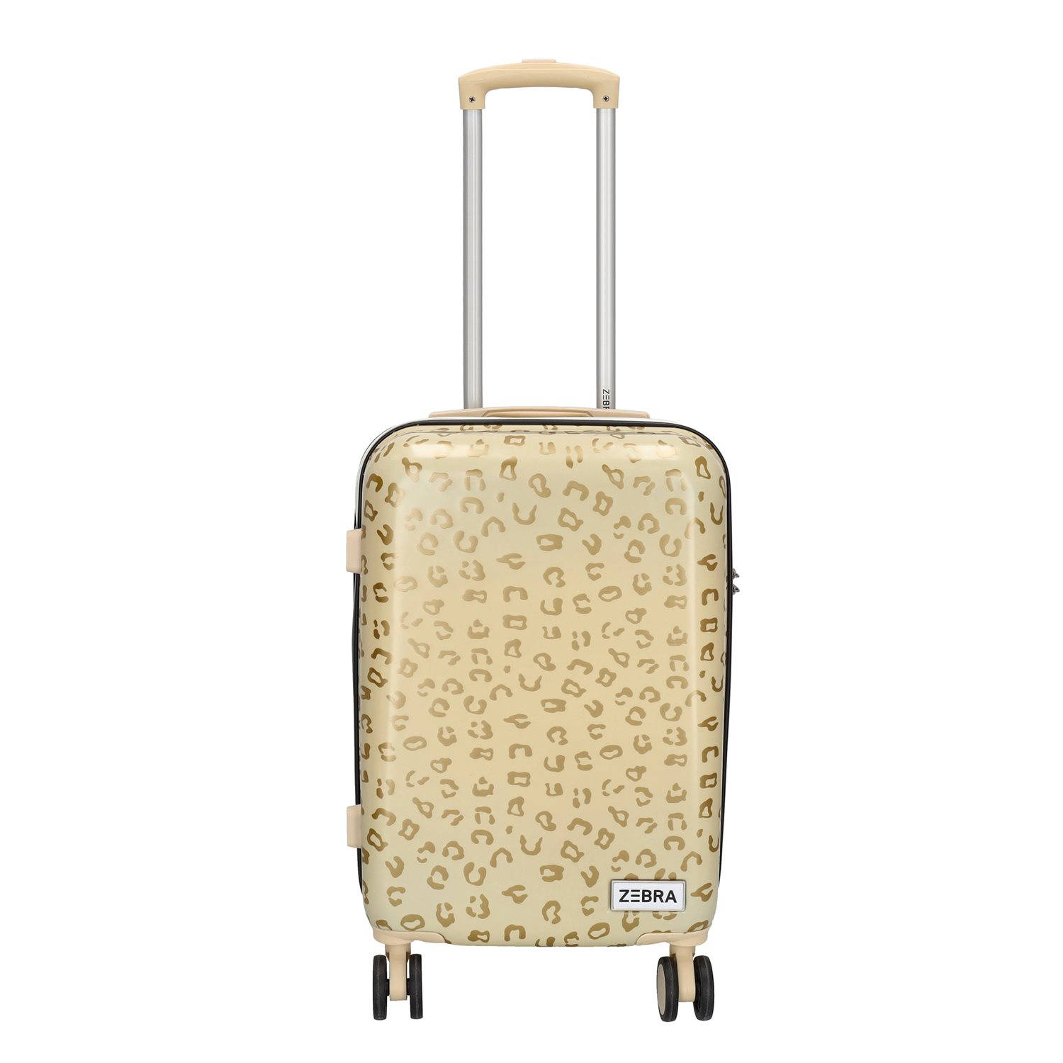Zebra Trends trolley Animal 55 cm. met panterprint goudkleurig