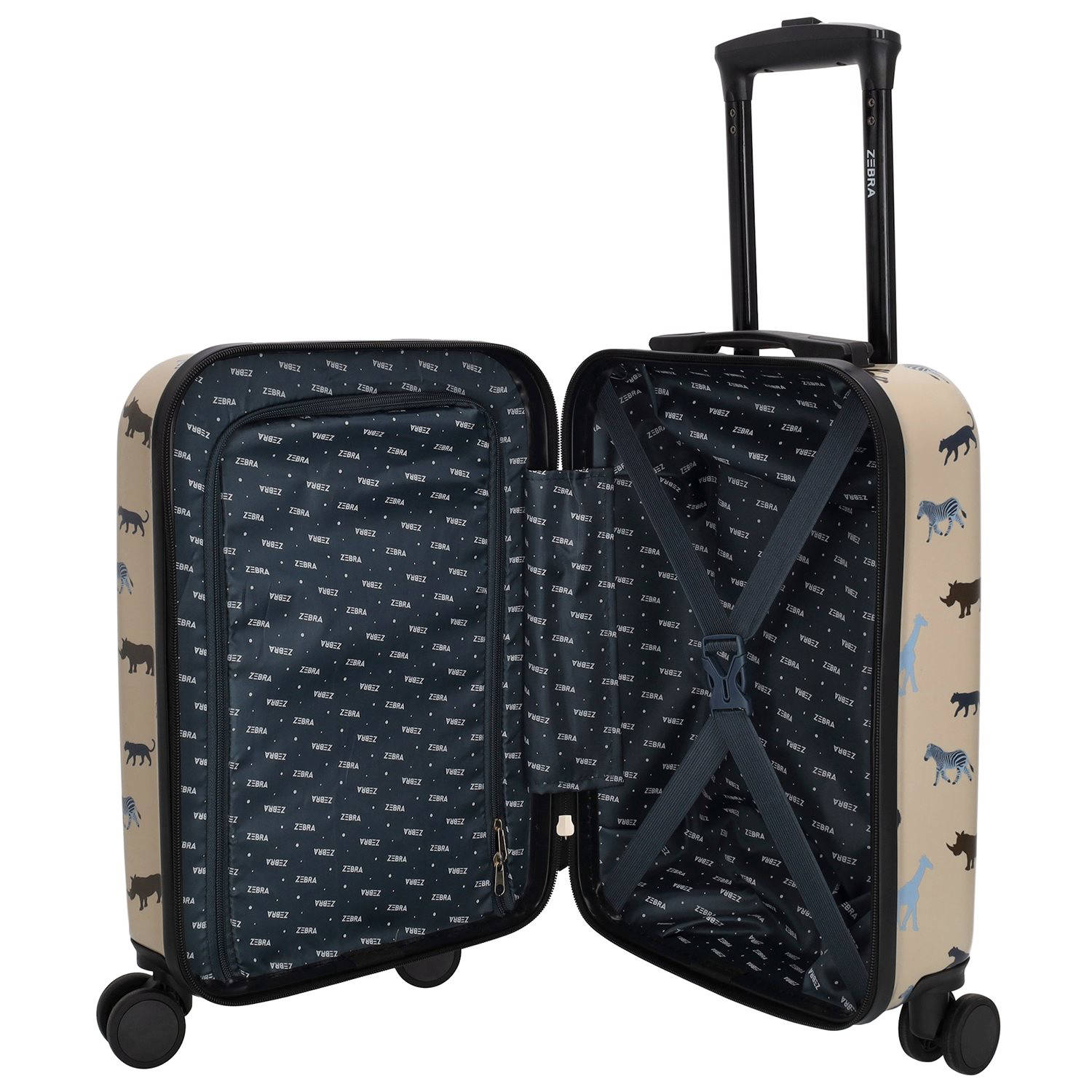 Zebra Trends trolley met all-over print 46 cm. beige