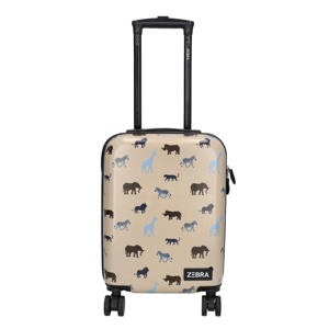 trolley met all-over print 46 cm. beige