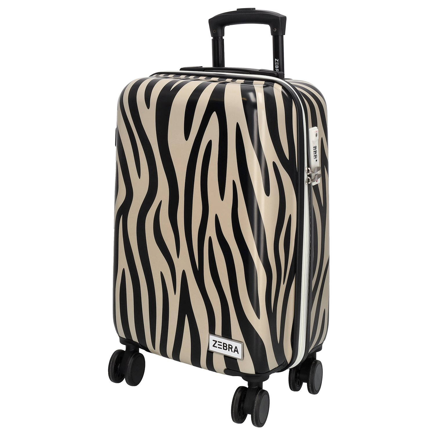Zebra Trends trolley Animal 55 cm. met zebraprint beige zwart