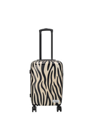  trolley Animal 55 cm. met zebraprint beige/zwart