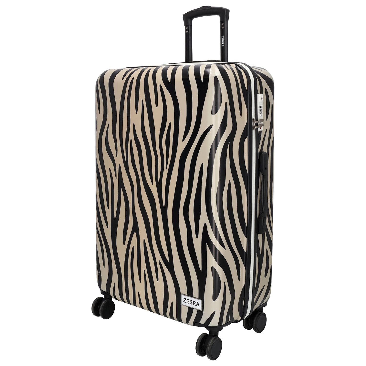 Zebra Trends trolley Animal 76 cm. met zebraprint beige zwart