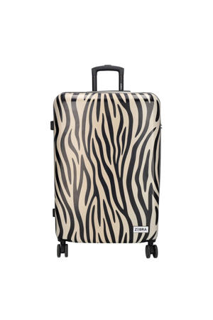  trolley Animal 76 cm. met zebraprint beige/zwart