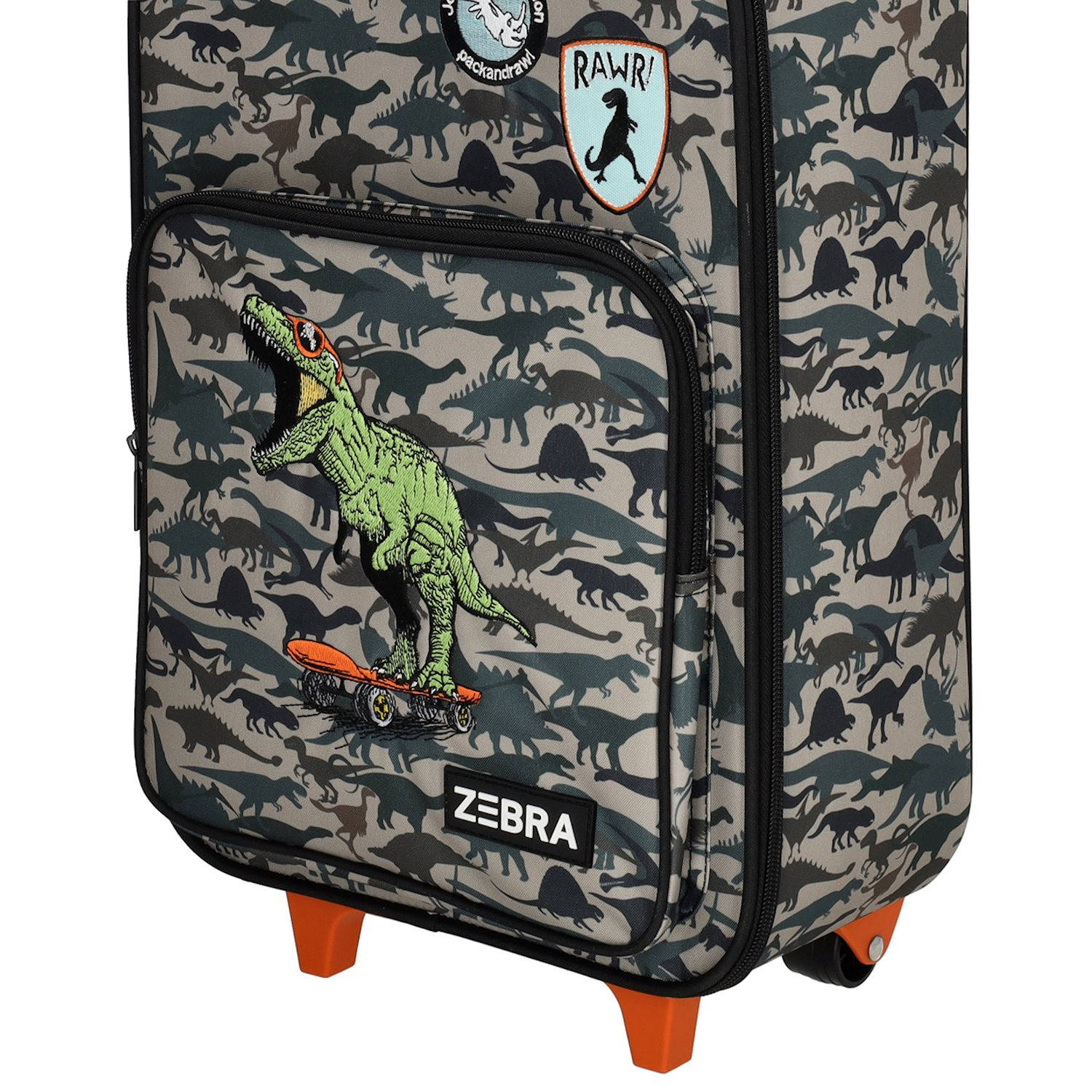 Zebra Trends trolley met dino's kaki