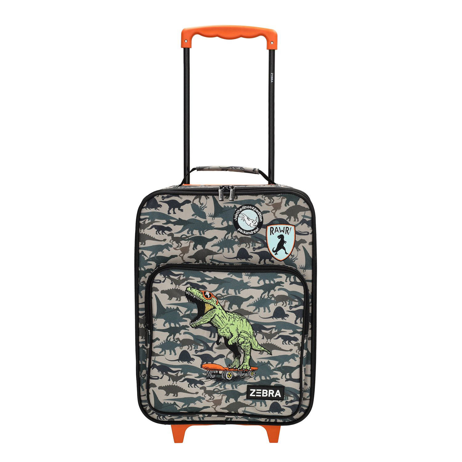 Zebra Trends trolley met dino's kaki
