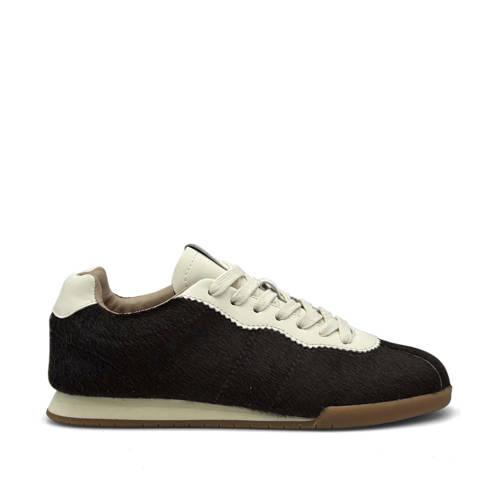Cycleur de Luxe Tulip leren sneakers met ponyhair donkerbruin afbeelding