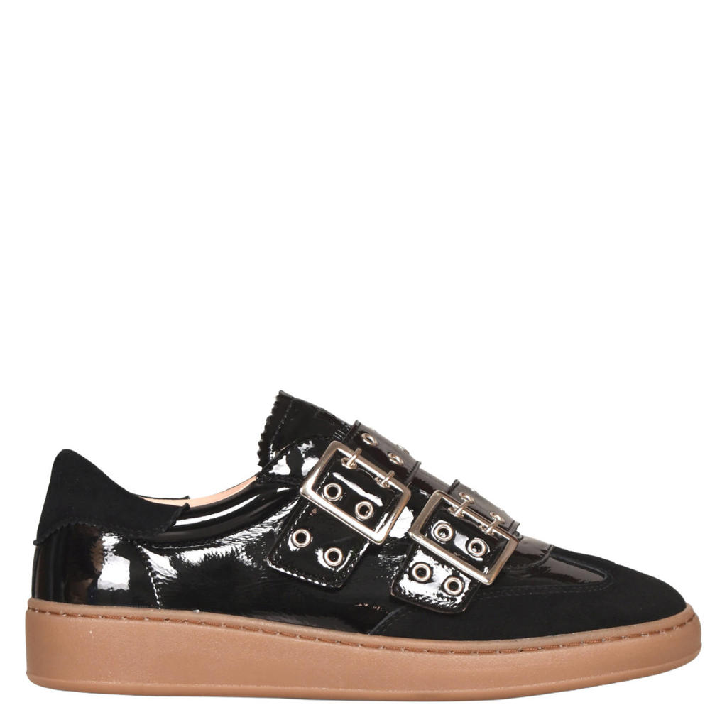 Zwarte dames Cycleur de Luxe Jawn B lakleren sneakers met veters
