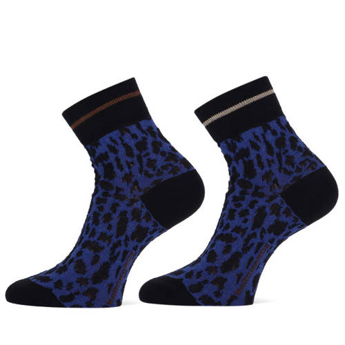Marcmarcs sokken Sammy met panterprint - set van 2 donkerblauw afbeelding