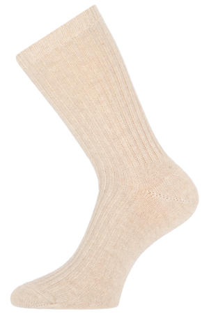 geribde sokken beige