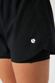 thumbnail: Zwarte dames Björn Borg sportshort van polyester met regular fit, regular waist, elastische tailleband en effen