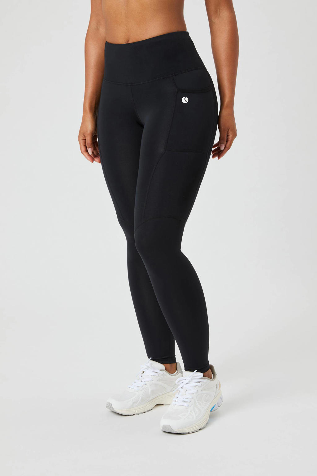 Zwarte dames Björn Borg sportlegging van polyester met slim fit, regular waist, elastische tailleband en effen