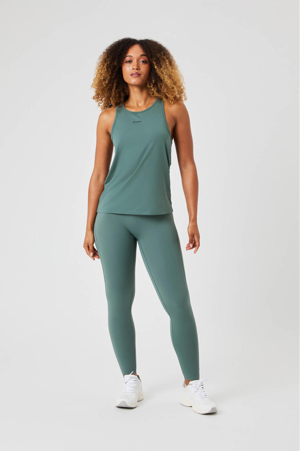 Groene dames Björn Borg sporttop van polyester met ronde hals