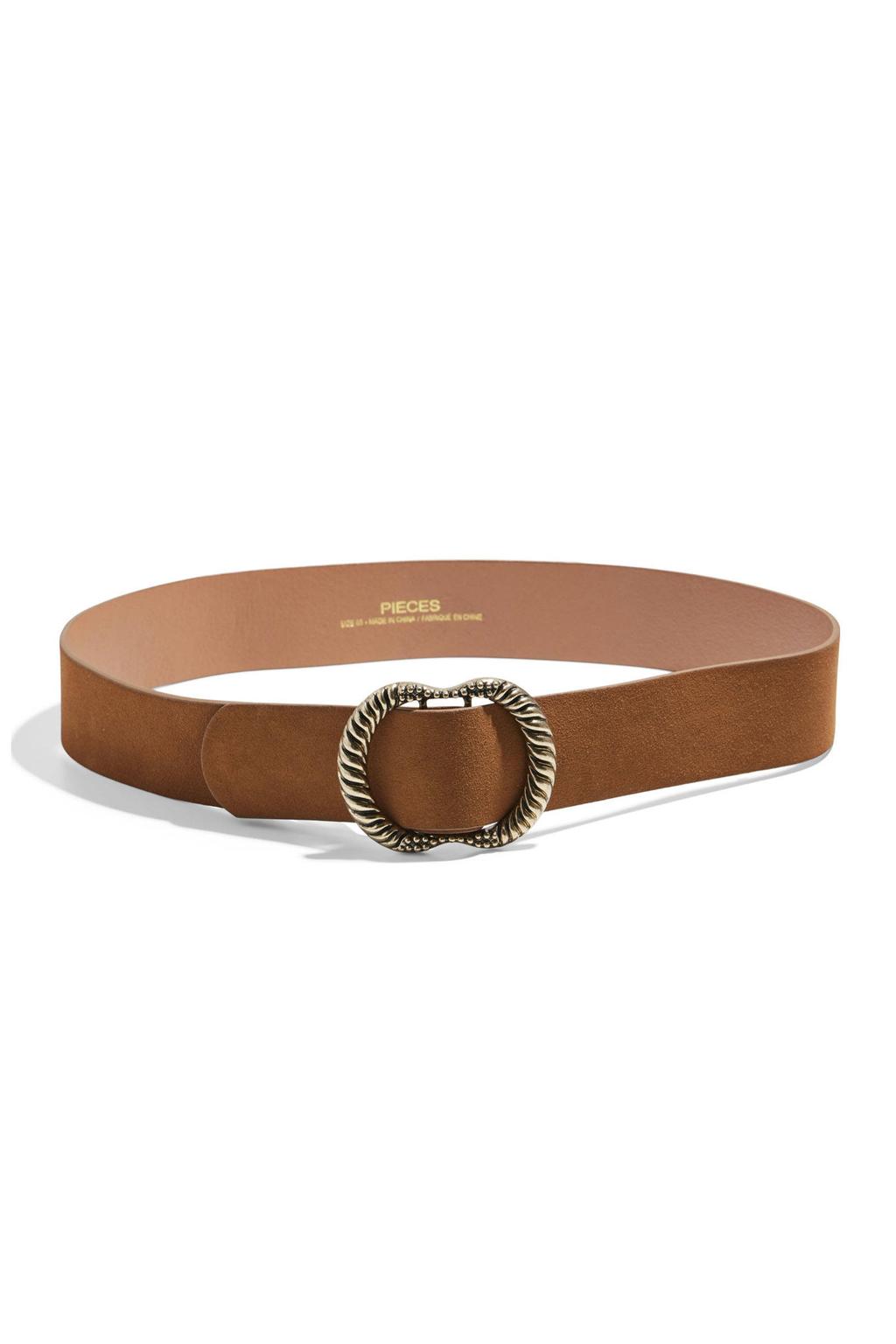 PIECES suède riem PCNIKKA cognac