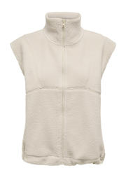 thumbnail: Ecru dames ONLY PLAY teddy bodywarmer van polyester met col en ritssluiting
