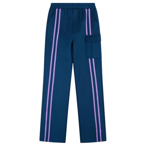 Shoeby wide leg gestreepte casual broek blauw afbeelding