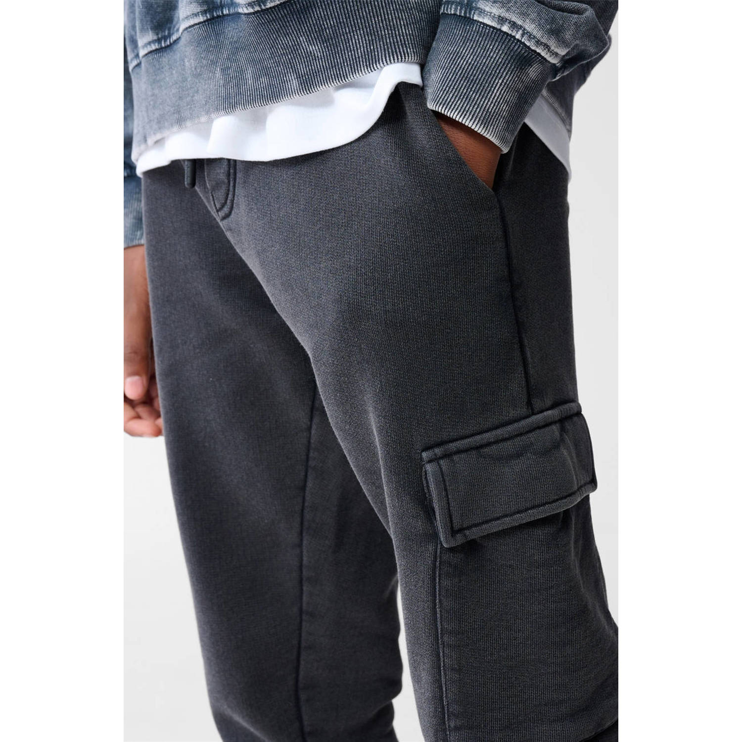 Shoeby regular cargo broek antraciet