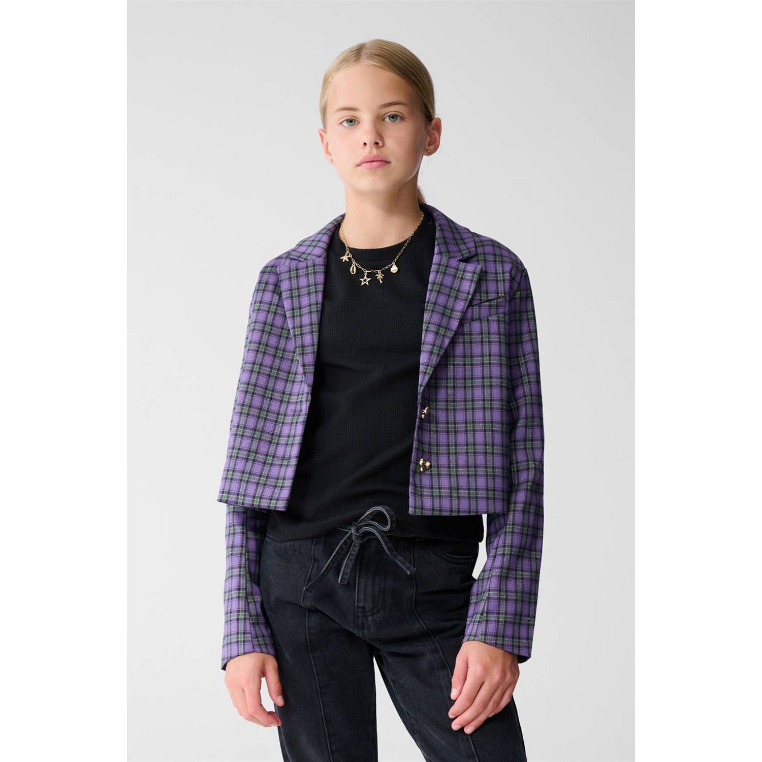 Shoeby cropped blazer paars