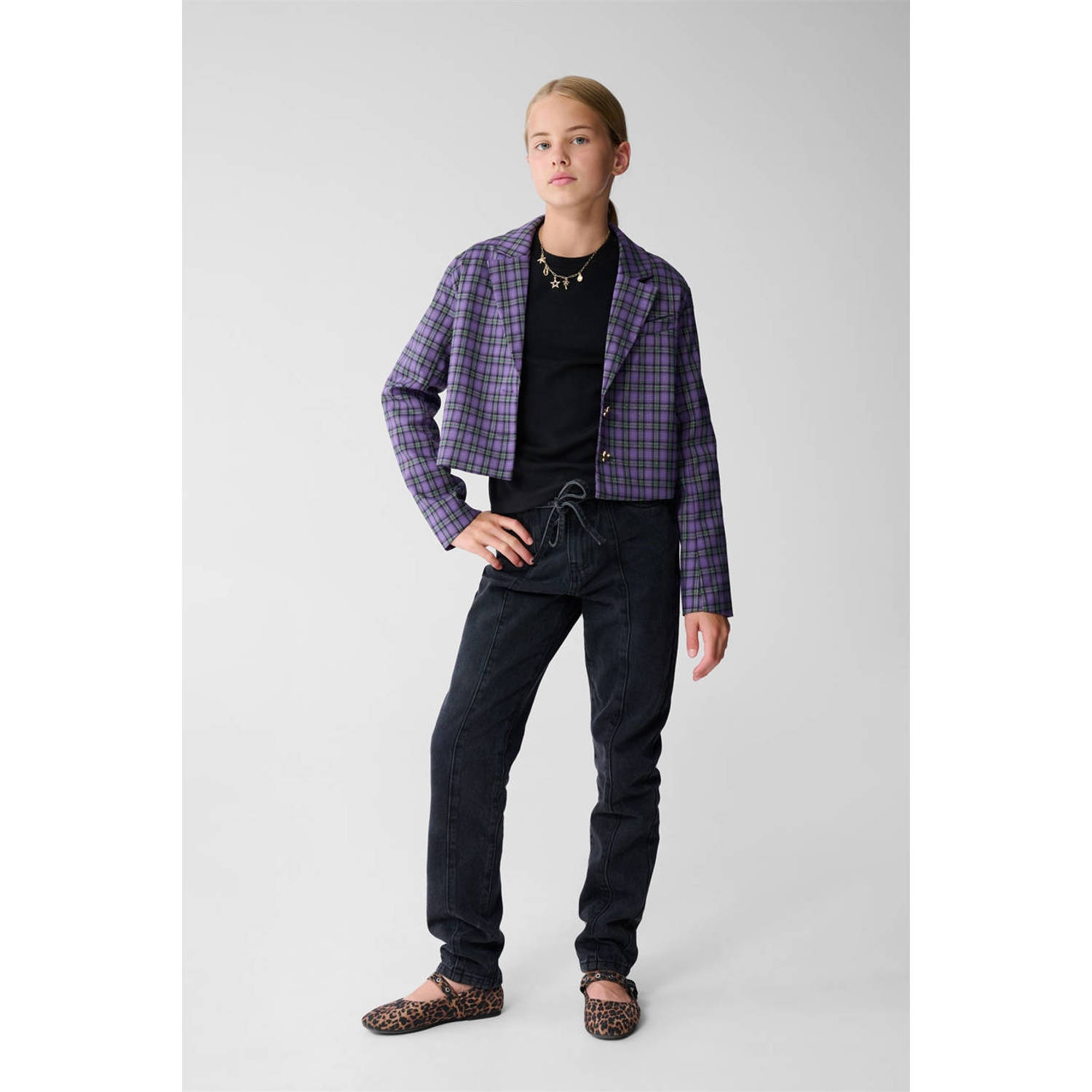 Shoeby cropped blazer paars