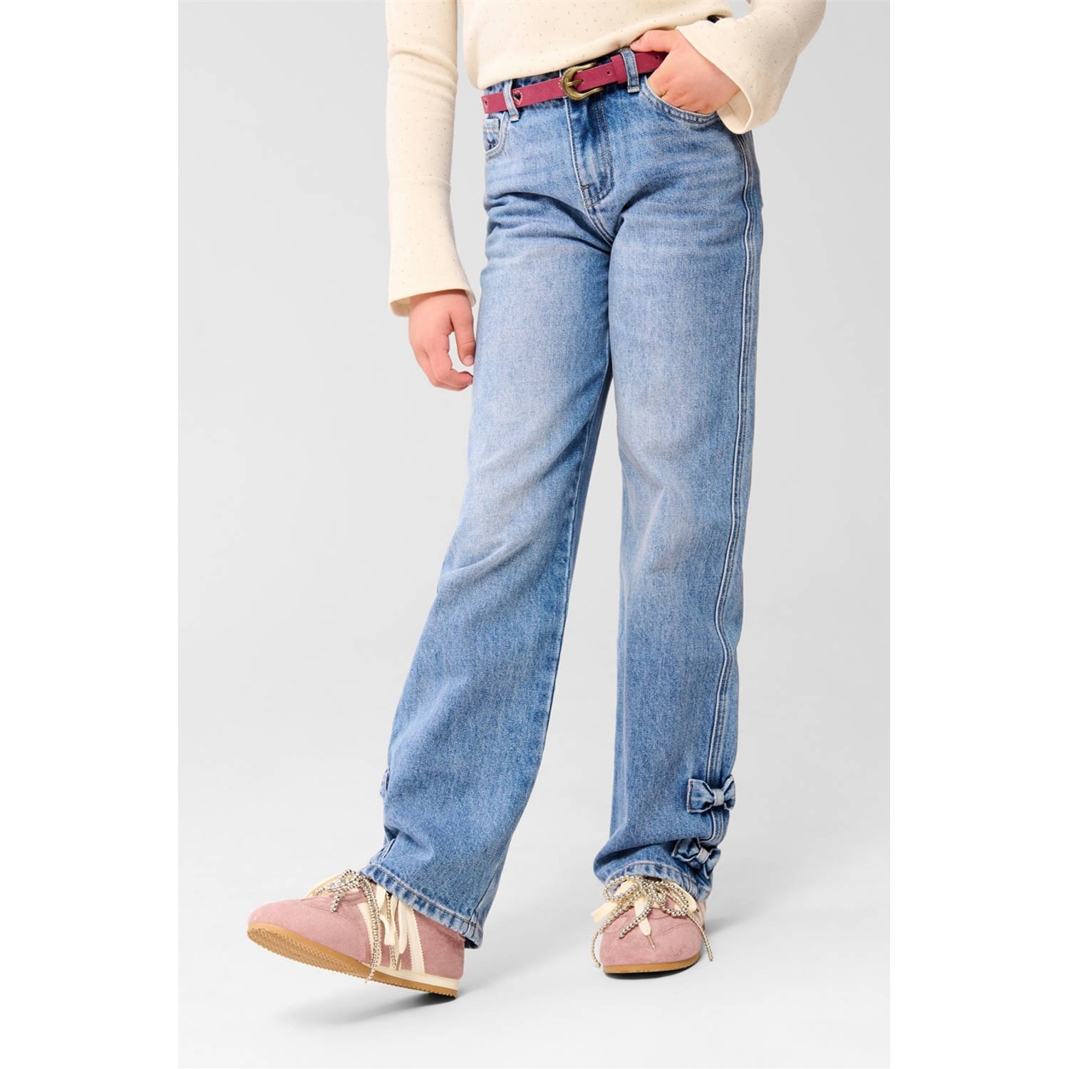 Shoeby regular high waist straight leg jeans medium blue denim