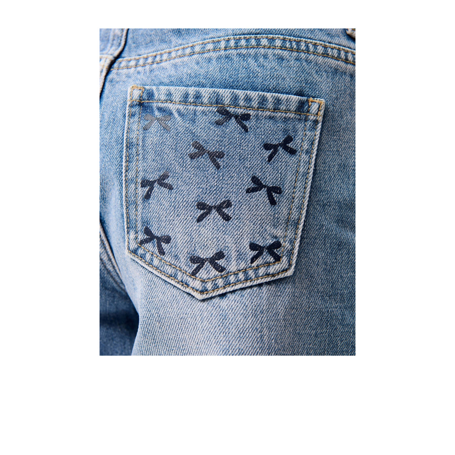 Shoeby regular high waist straight leg jeans medium blue denim