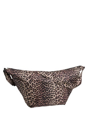 crossbody tas PCAMANDA met panterprint bruin
