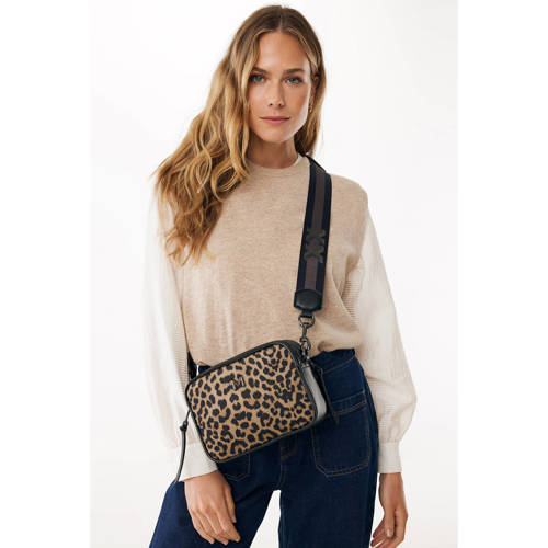 Mexx crossbody tas met panterprint Noraly III lichtbruin afbeelding