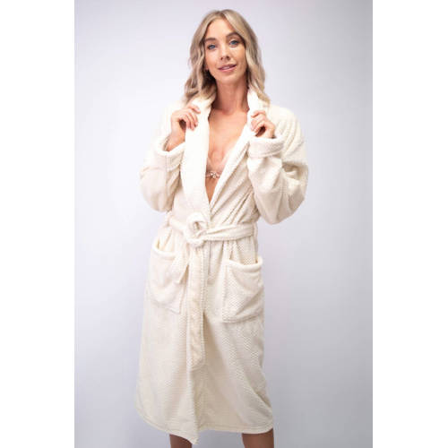 LingaDore fleece badjas ecru afbeelding