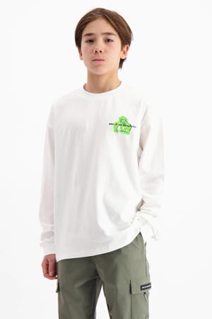 longsleeve met backprint wit