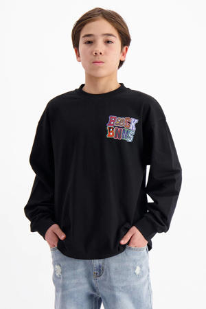 longsleeve met backprint zwart